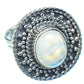 Rainbow Moonstone Rings handcrafted by Ana Silver Co - RING13349