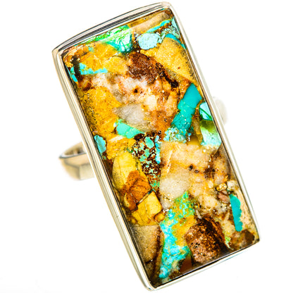 Kingman Mohave Turquoise Rings handcrafted by Ana Silver Co - RING133490 - Photo 2