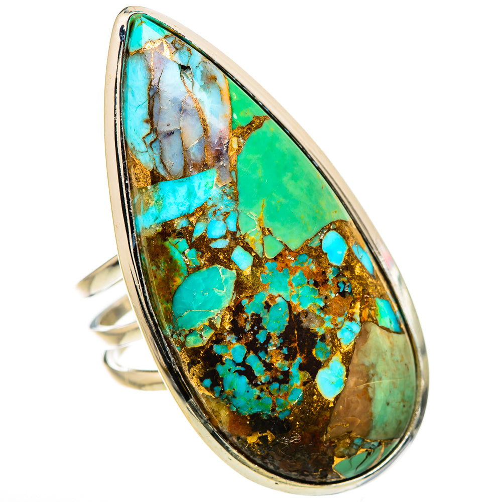 Kingman Mohave Turquoise Rings handcrafted by Ana Silver Co - RING133493 - Photo 2