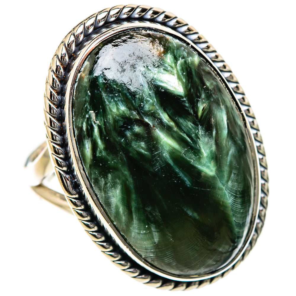 Seraphinite Rings handcrafted by Ana Silver Co - RING133501 - Photo 2