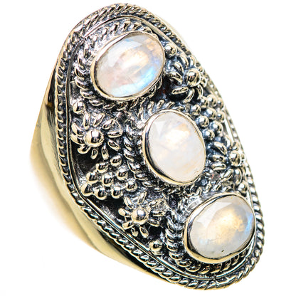 Rainbow Moonstone Rings handcrafted by Ana Silver Co - RING133505 - Photo 2
