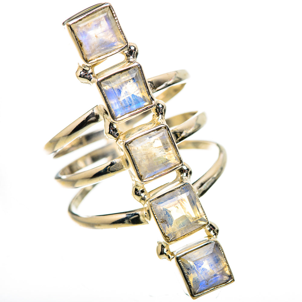 Rainbow Moonstone Rings handcrafted by Ana Silver Co - RING133506 - Photo 2