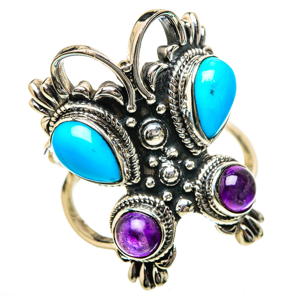 Sleeping Beauty Turquoise Rings handcrafted by Ana Silver Co - RING133509 - Photo 2