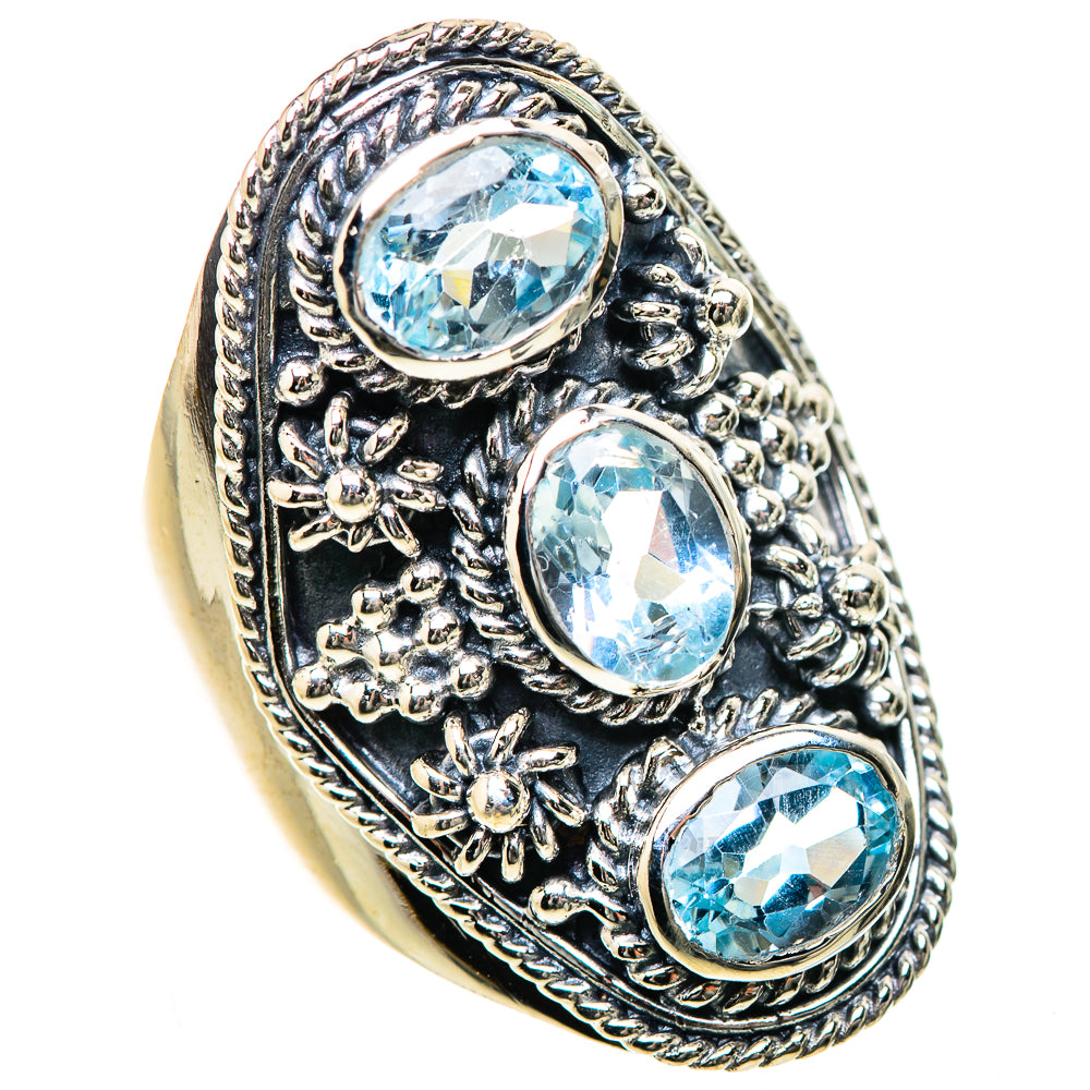 Blue Topaz Rings handcrafted by Ana Silver Co - RING133511 - Photo 2