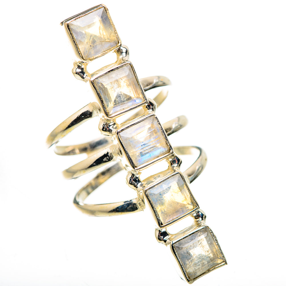 Rainbow Moonstone Rings handcrafted by Ana Silver Co - RING133523 - Photo 2