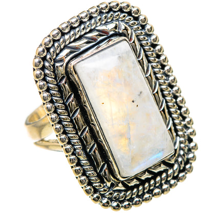 Rainbow Moonstone Rings handcrafted by Ana Silver Co - RING133524 - Photo 2