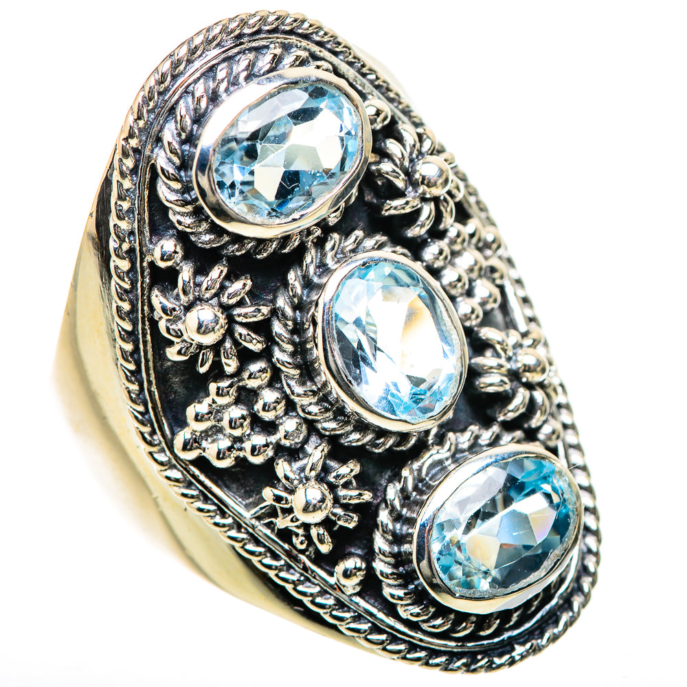 Blue Topaz Rings handcrafted by Ana Silver Co - RING133529 - Photo 2