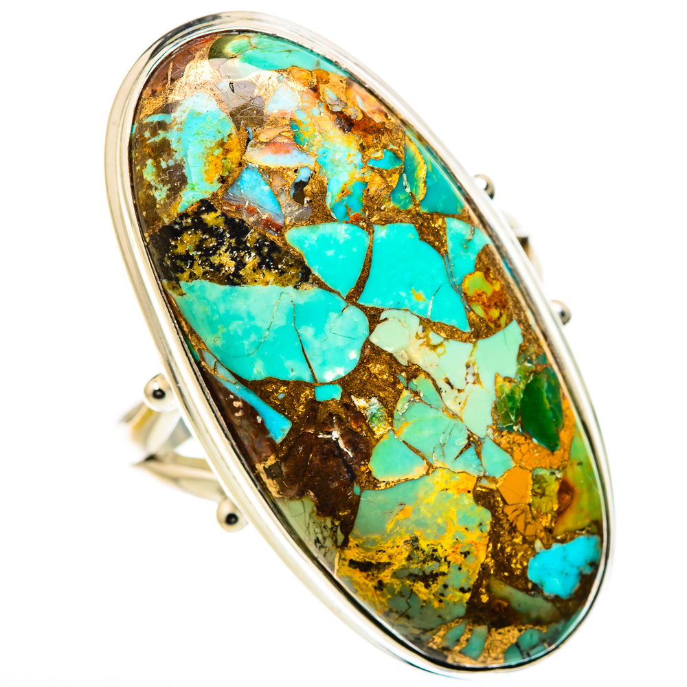 Kingman Mohave Turquoise Rings handcrafted by Ana Silver Co - RING133531 - Photo 2