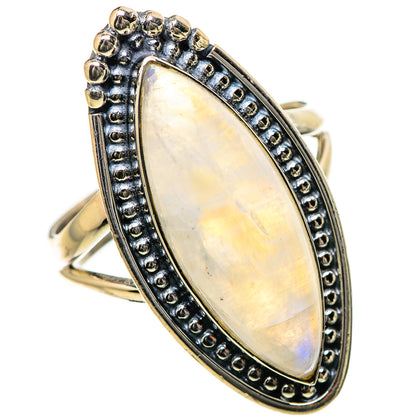Rainbow Moonstone Rings handcrafted by Ana Silver Co - RING133537 - Photo 2