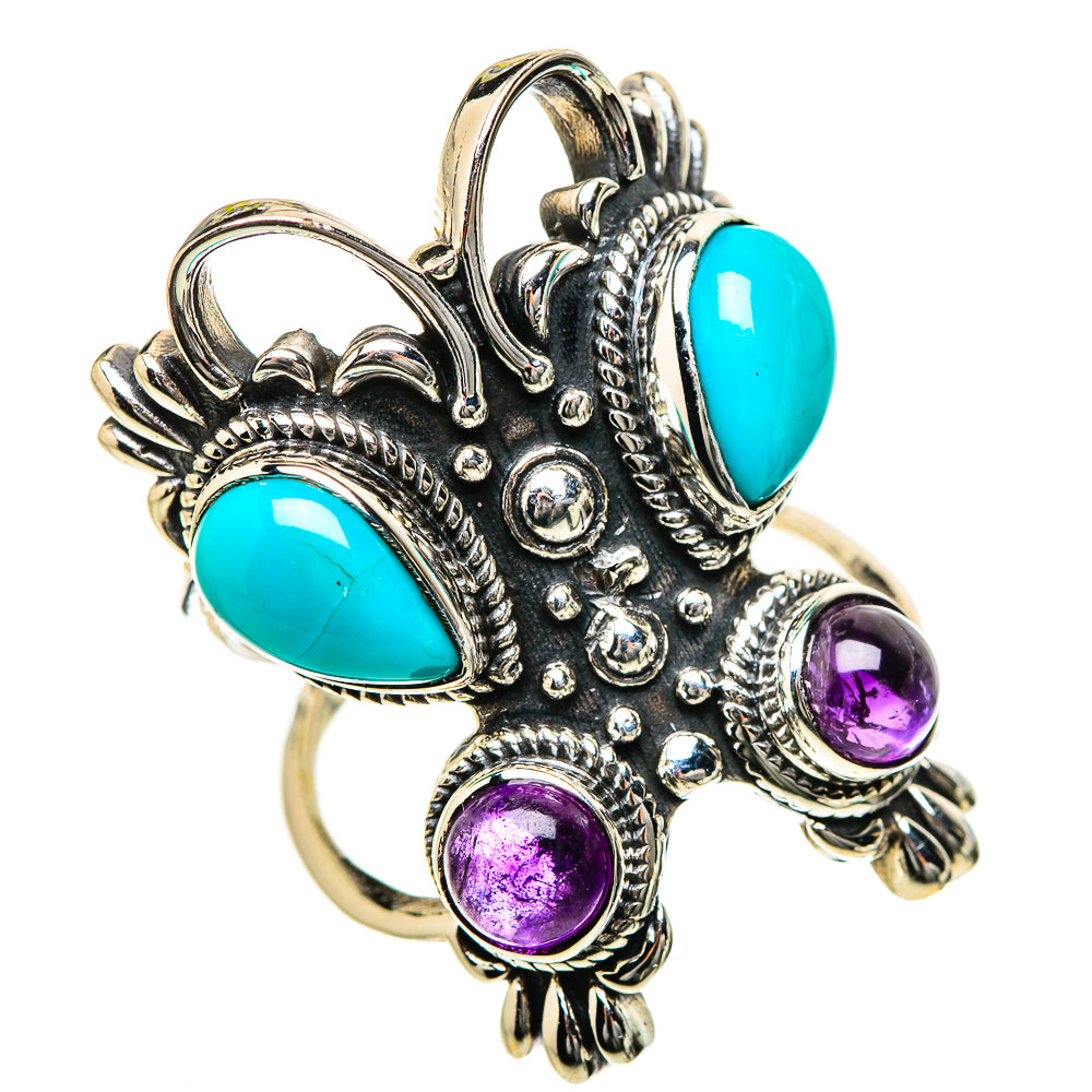 Sleeping Beauty Turquoise Rings handcrafted by Ana Silver Co - RING133540 - Photo 2