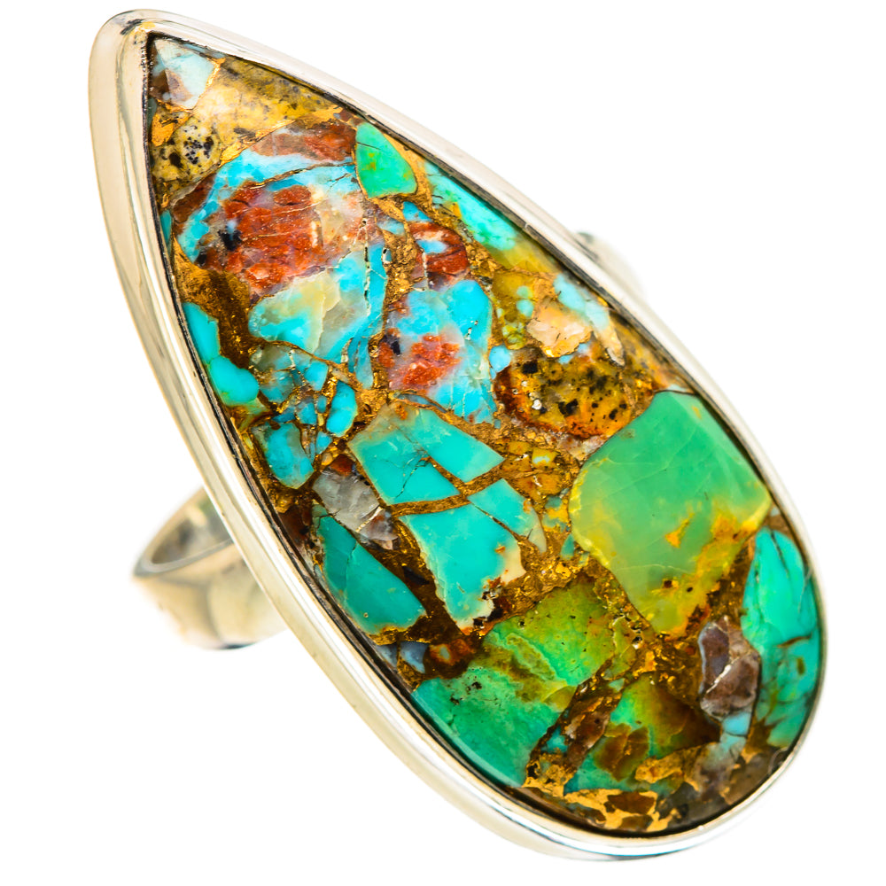 Kingman Mohave Turquoise Rings handcrafted by Ana Silver Co - RING133548 - Photo 2