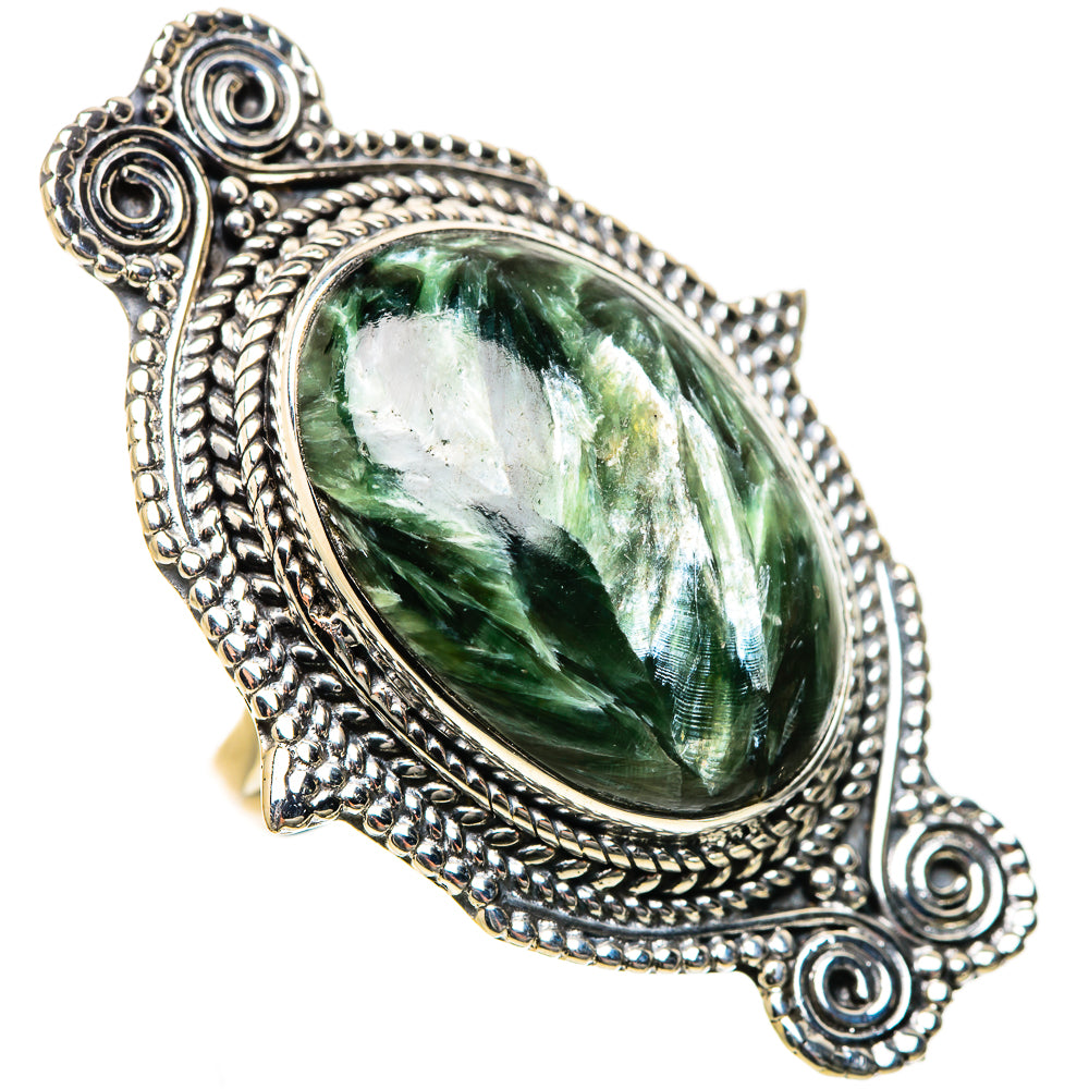 Seraphinite Rings handcrafted by Ana Silver Co - RING133549 - Photo 2