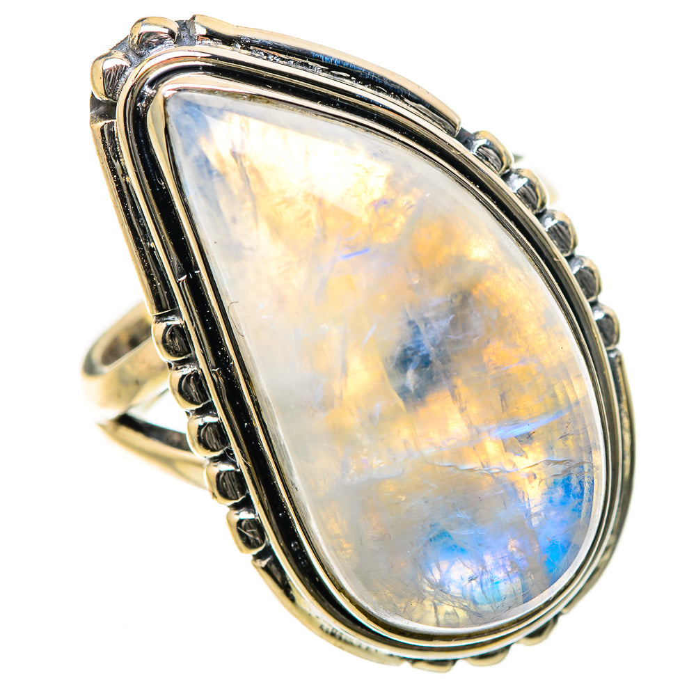 Rainbow Moonstone Rings handcrafted by Ana Silver Co - RING133553 - Photo 2