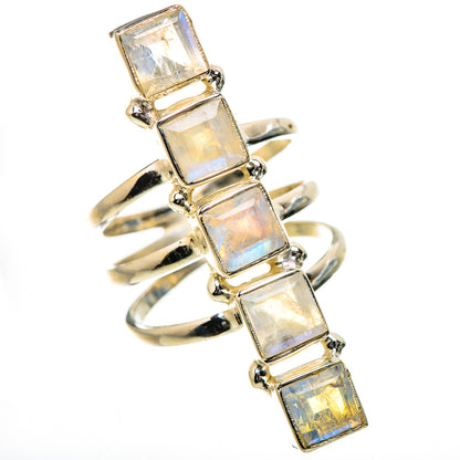 Rainbow Moonstone Rings handcrafted by Ana Silver Co - RING133555 - Photo 2