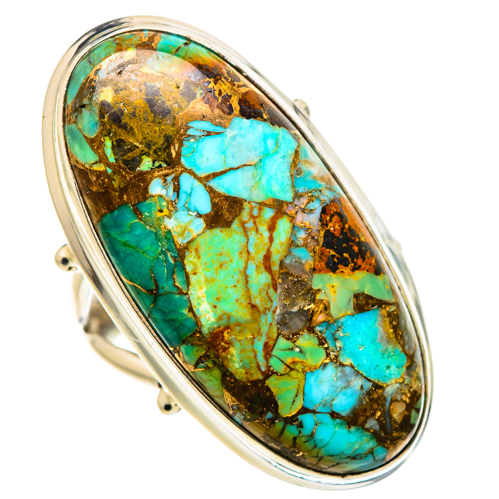 Kingman Mohave Turquoise Rings handcrafted by Ana Silver Co - RING133557 - Photo 2