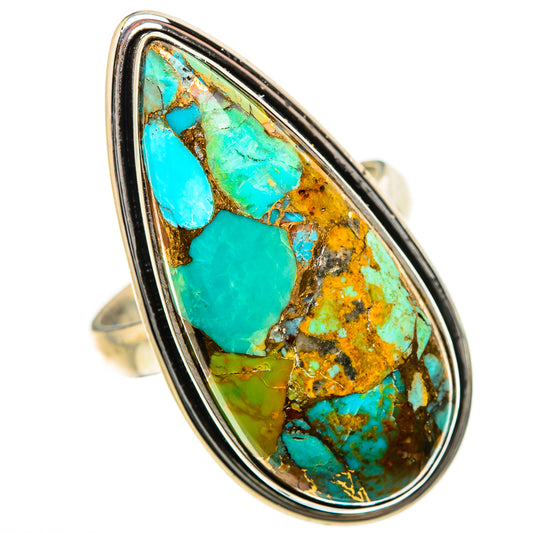 Kingman Mohave Turquoise Rings handcrafted by Ana Silver Co - RING133561 - Photo 2