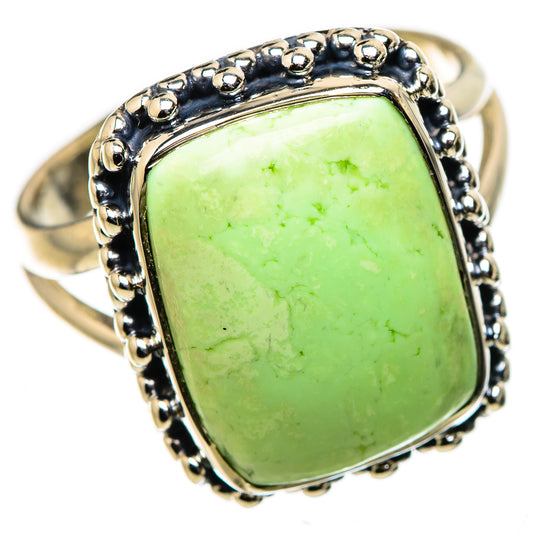 Lemon Chrysoprase Rings handcrafted by Ana Silver Co - RING133573 - Photo 2