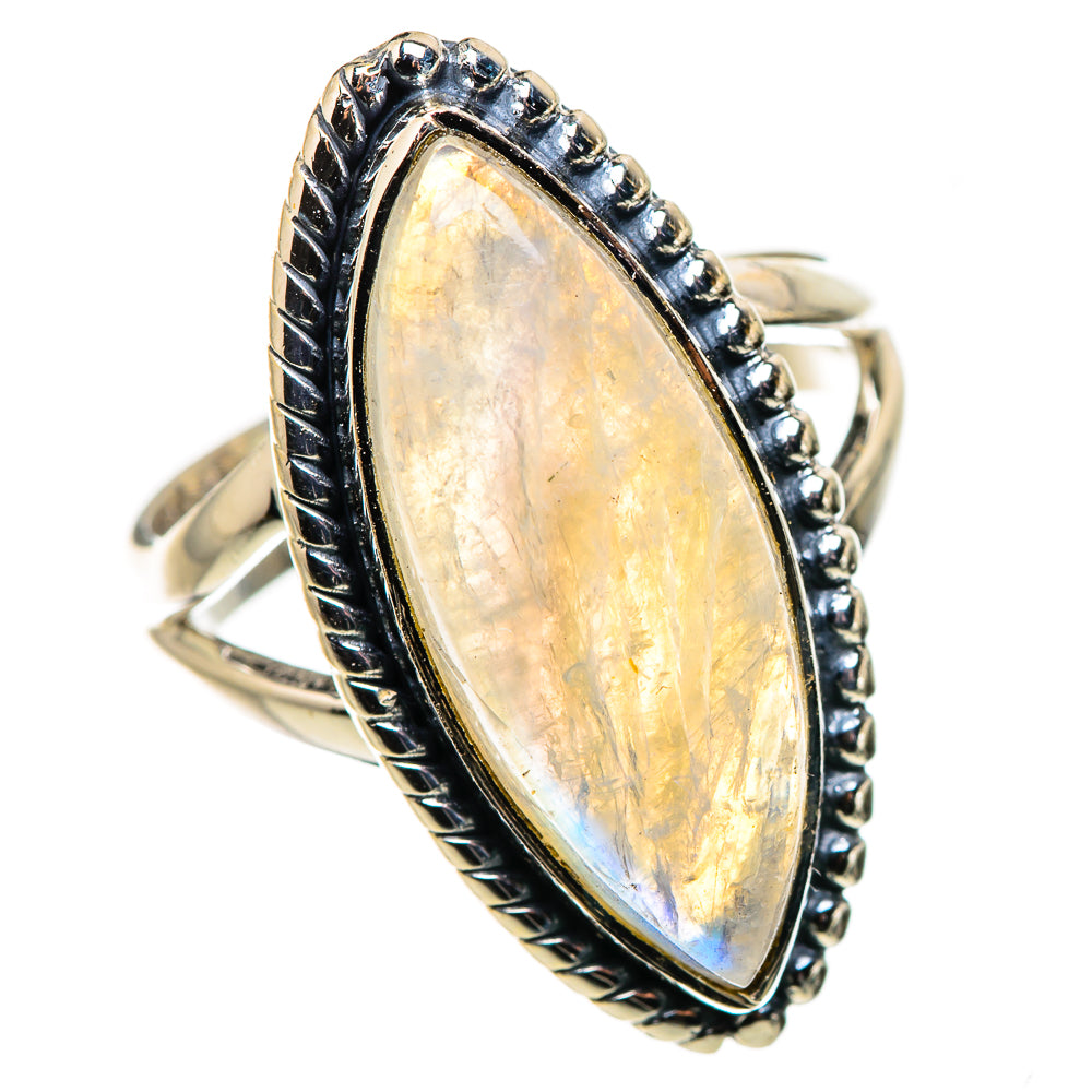 Rainbow Moonstone Rings handcrafted by Ana Silver Co - RING133590 - Photo 2
