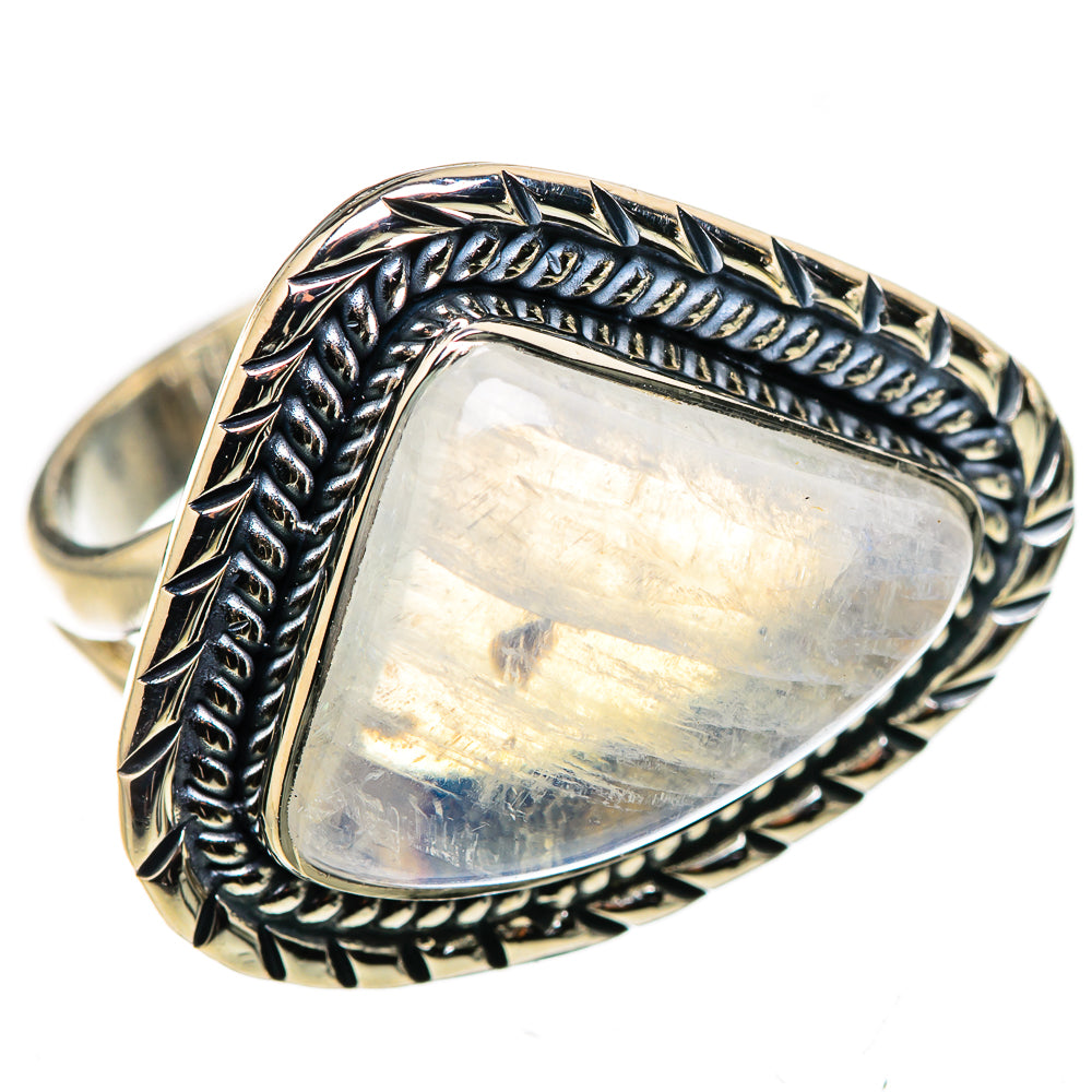 Rainbow Moonstone Rings handcrafted by Ana Silver Co - RING133591 - Photo 2