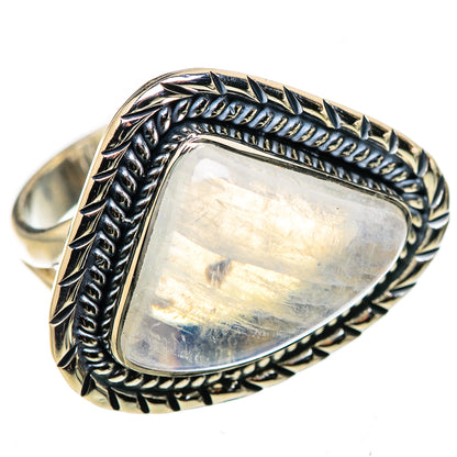 Rainbow Moonstone Rings handcrafted by Ana Silver Co - RING133591 - Photo 2