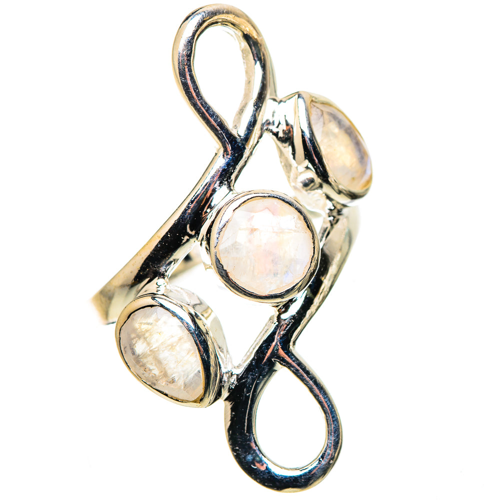 Rainbow Moonstone Rings handcrafted by Ana Silver Co - RING133624 - Photo 2