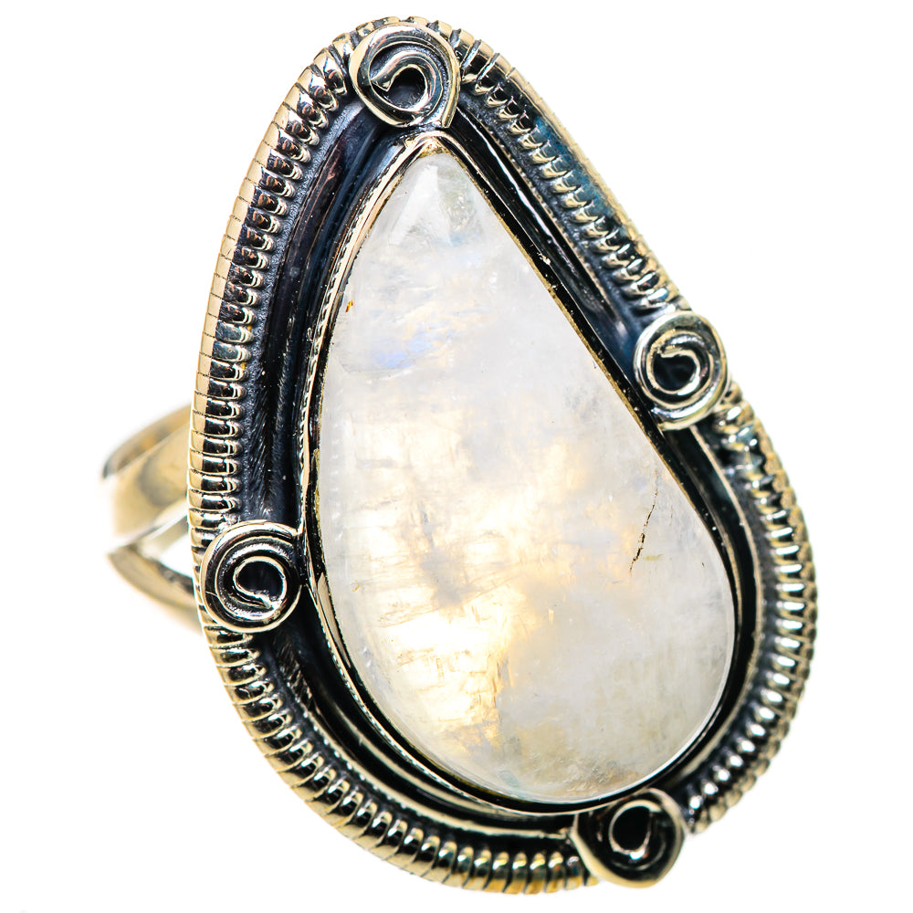 Rainbow Moonstone Rings handcrafted by Ana Silver Co - RING133625 - Photo 2