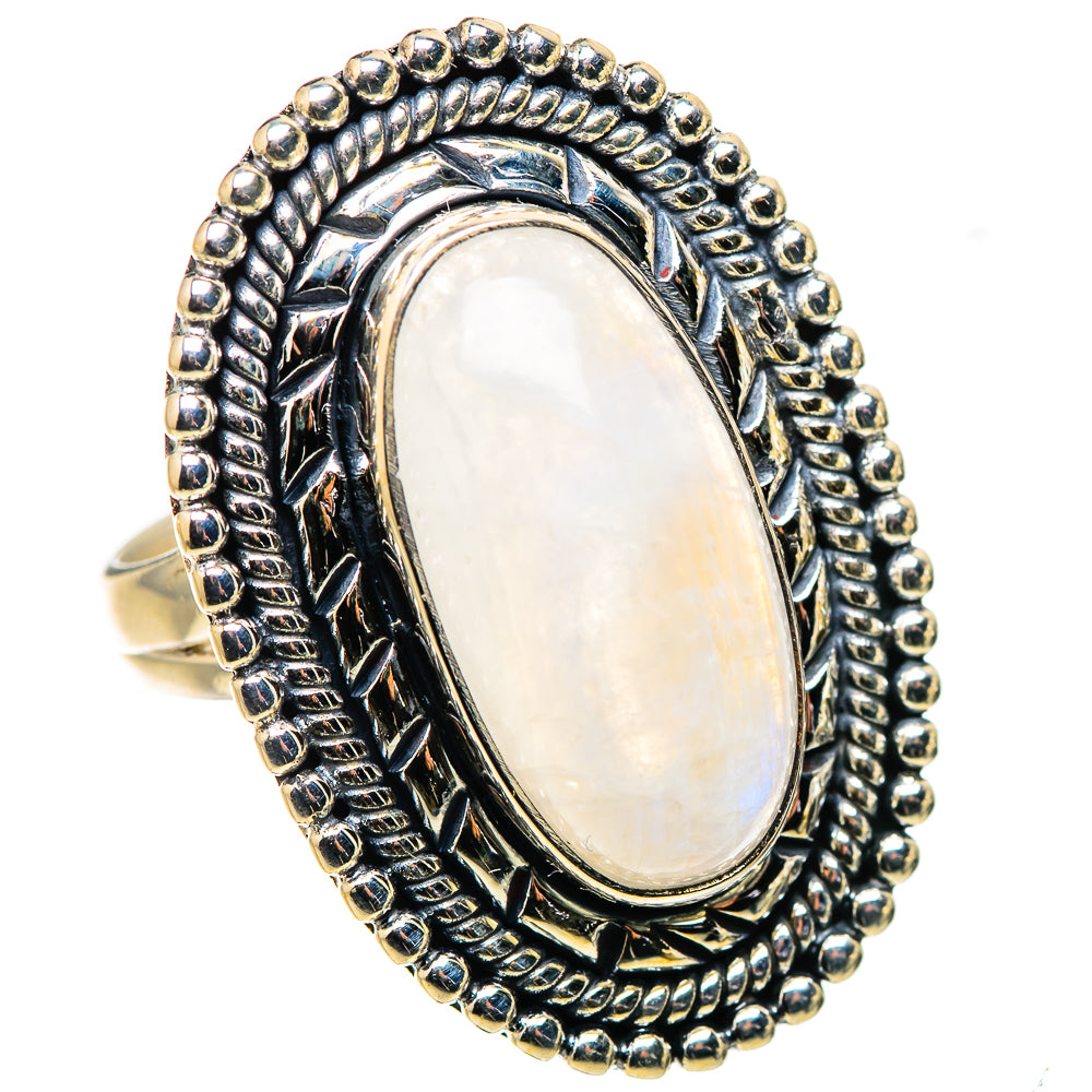 Rainbow Moonstone Rings handcrafted by Ana Silver Co - RING133656 - Photo 2