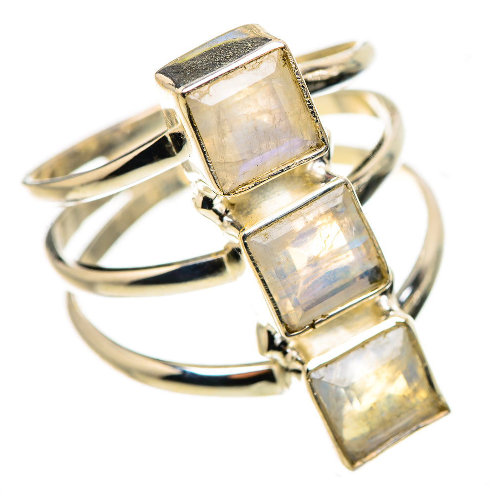 Rainbow Moonstone Rings handcrafted by Ana Silver Co - RING133685 - Photo 2