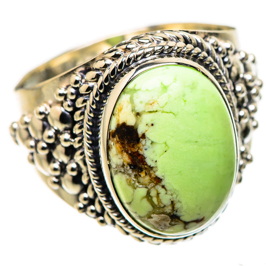 Lemon Chrysoprase Rings handcrafted by Ana Silver Co - RING133700 - Photo 2