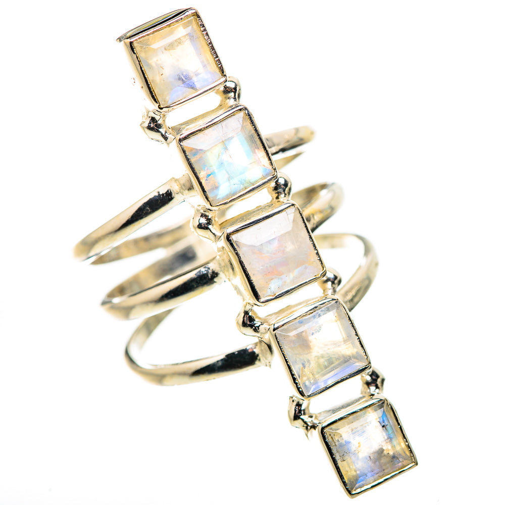 Rainbow Moonstone Rings handcrafted by Ana Silver Co - RING133713 - Photo 2