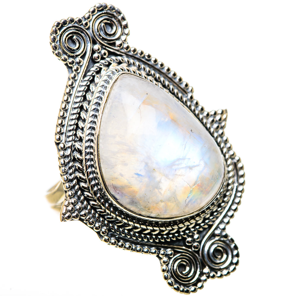 Rainbow Moonstone Rings handcrafted by Ana Silver Co - RING133715 - Photo 2