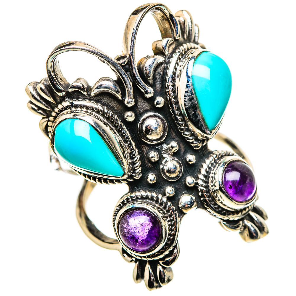 Sleeping Beauty Turquoise Rings handcrafted by Ana Silver Co - RING133717 - Photo 2