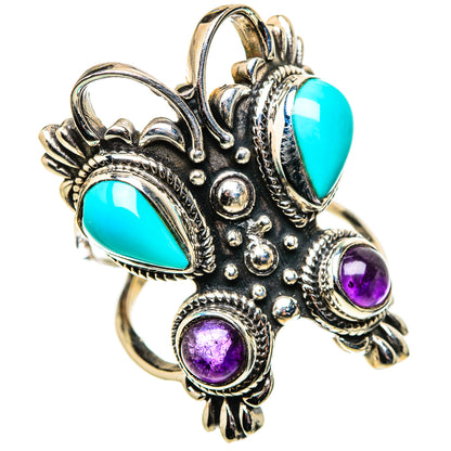Sleeping Beauty Turquoise Rings handcrafted by Ana Silver Co - RING133717 - Photo 2