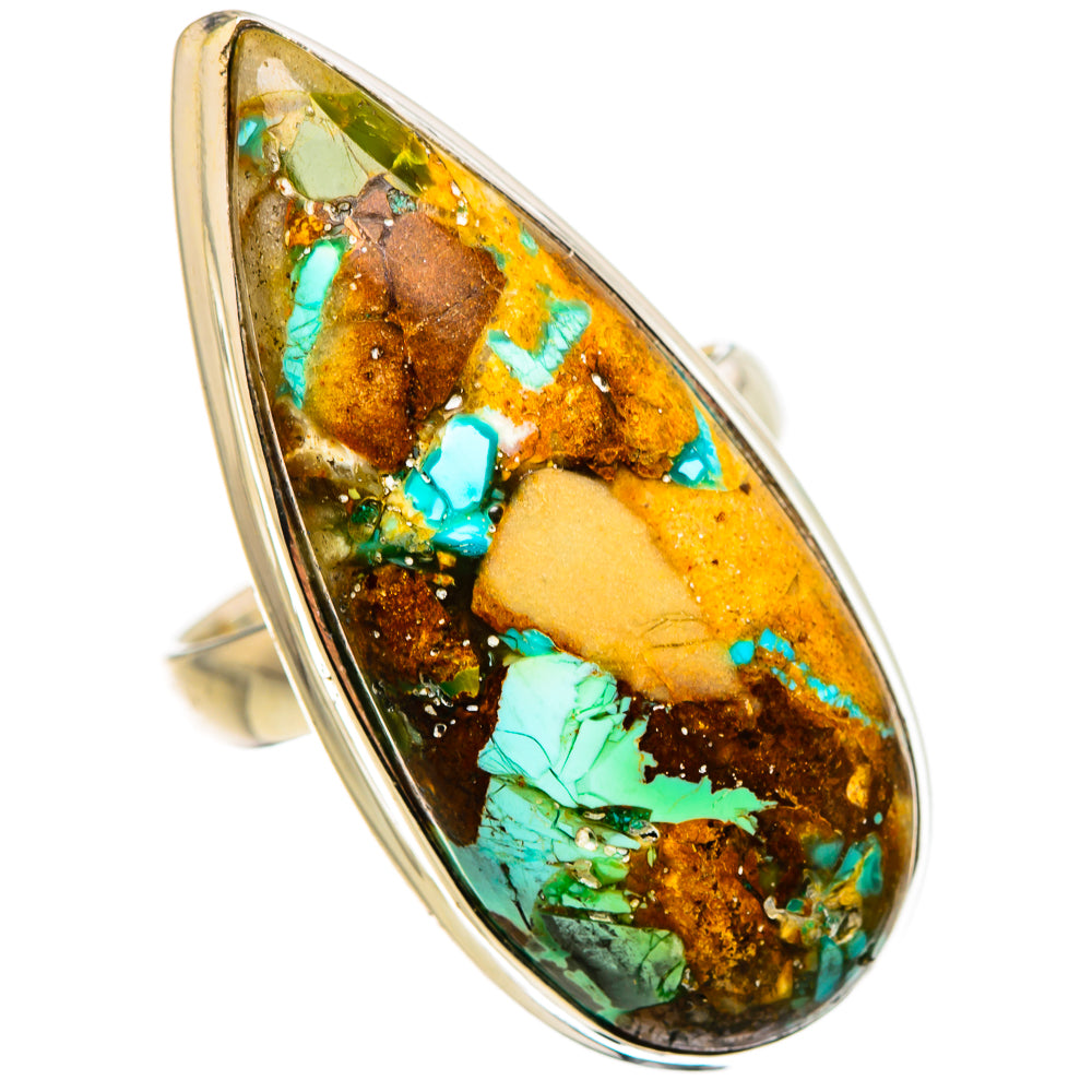 Kingman Mohave Turquoise Rings handcrafted by Ana Silver Co - RING133718 - Photo 2