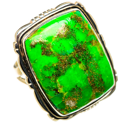 Green Copper Composite Turquoise Rings handcrafted by Ana Silver Co - RING133729 - Photo 2