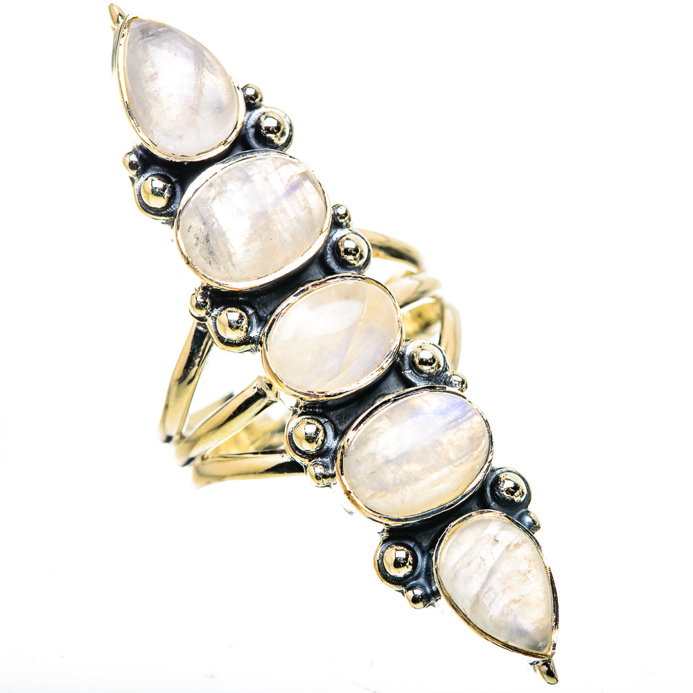 Rainbow Moonstone Rings handcrafted by Ana Silver Co - RING133743 - Photo 2