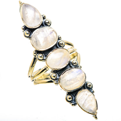 Rainbow Moonstone Rings handcrafted by Ana Silver Co - RING133743 - Photo 2