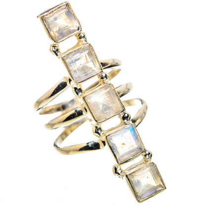 Rainbow Moonstone Rings handcrafted by Ana Silver Co - RING133747 - Photo 2