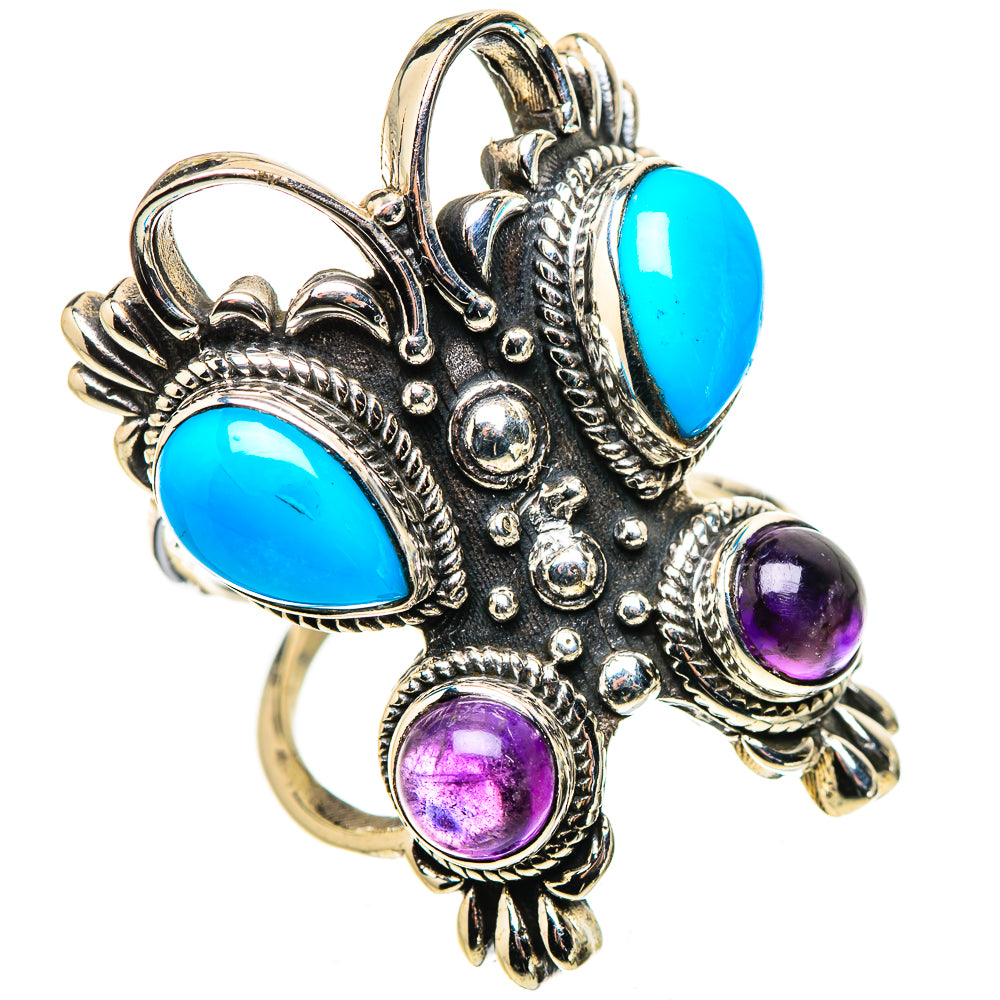 Sleeping Beauty Turquoise Rings handcrafted by Ana Silver Co - RING133748 - Photo 2