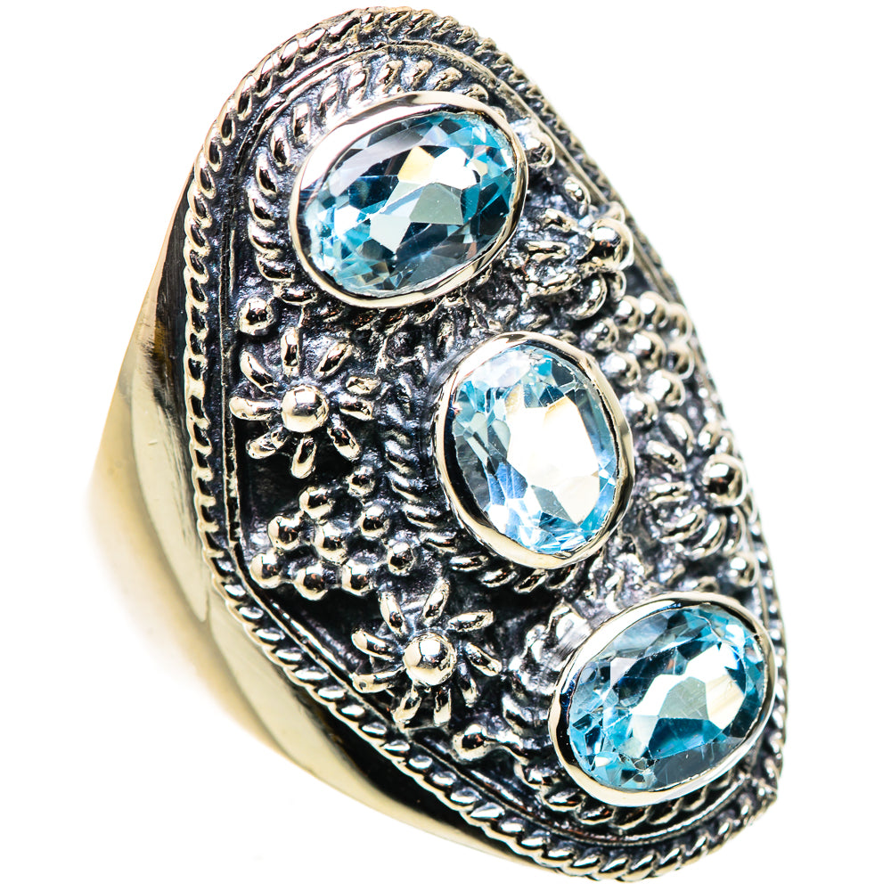 Blue Topaz Rings handcrafted by Ana Silver Co - RING133755 - Photo 2