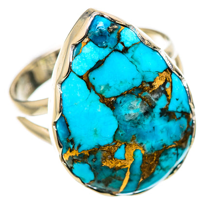 Blue Copper Composite Turquoise Rings handcrafted by Ana Silver Co - RING133760 - Photo 2