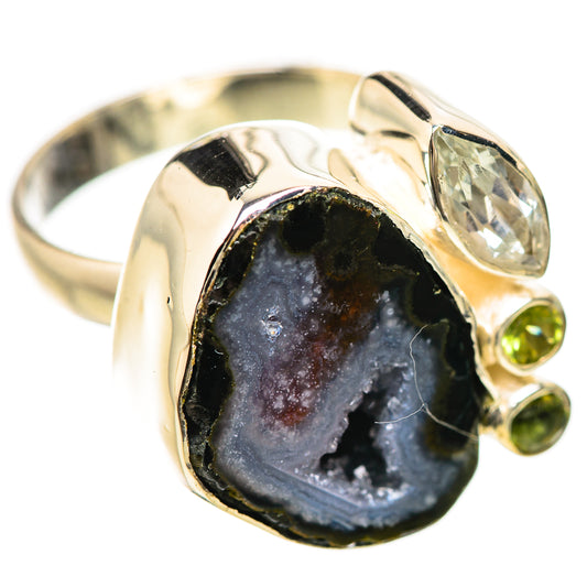 Coconut Geode Druzy Rings handcrafted by Ana Silver Co - RING133812 - Photo 2