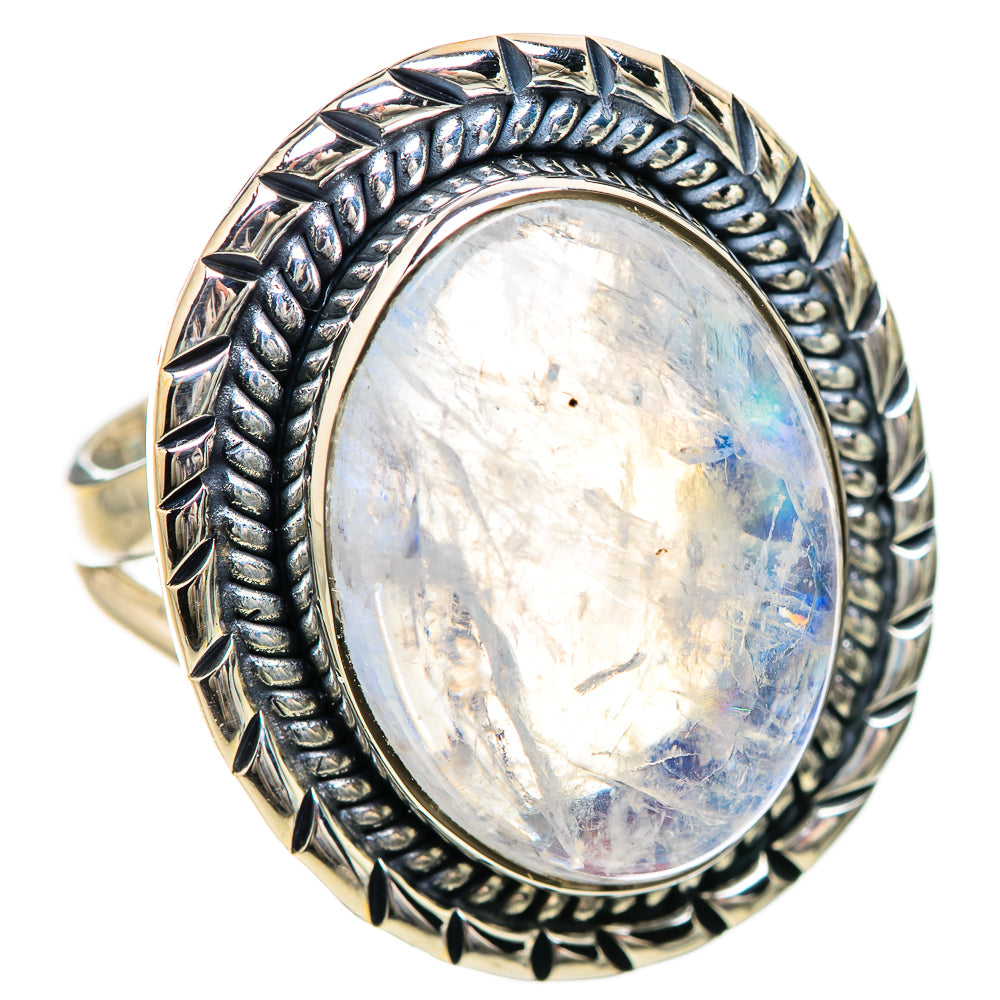 Rainbow Moonstone Rings handcrafted by Ana Silver Co - RING133814 - Photo 2