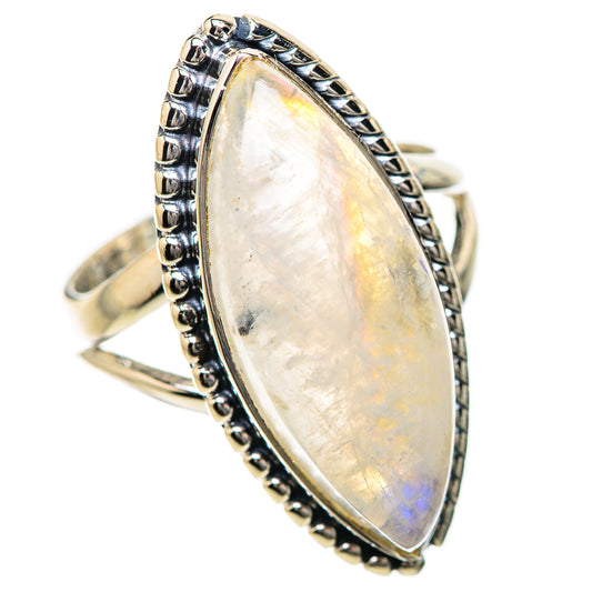 Rainbow Moonstone Rings handcrafted by Ana Silver Co - RING133816 - Photo 2