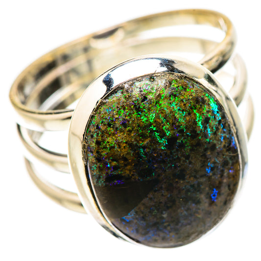 Andamooka Opal Rings handcrafted by Ana Silver Co - RING133817 - Photo 2