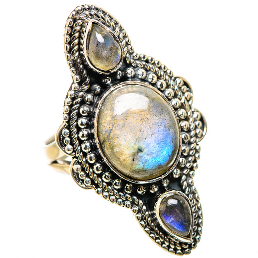 Labradorite Rings handcrafted by Ana Silver Co - RING133826 - Photo 2