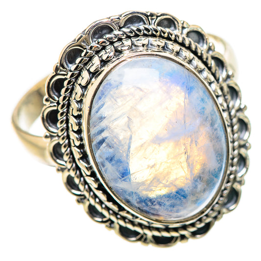 Rainbow Moonstone Rings handcrafted by Ana Silver Co - RING133842 - Photo 2