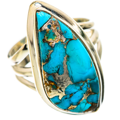 Blue Copper Composite Turquoise Rings handcrafted by Ana Silver Co - RING133858 - Photo 2