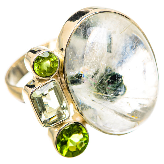 Green Tourmaline In Quartz Rings handcrafted by Ana Silver Co - RING133867 - Photo 2
