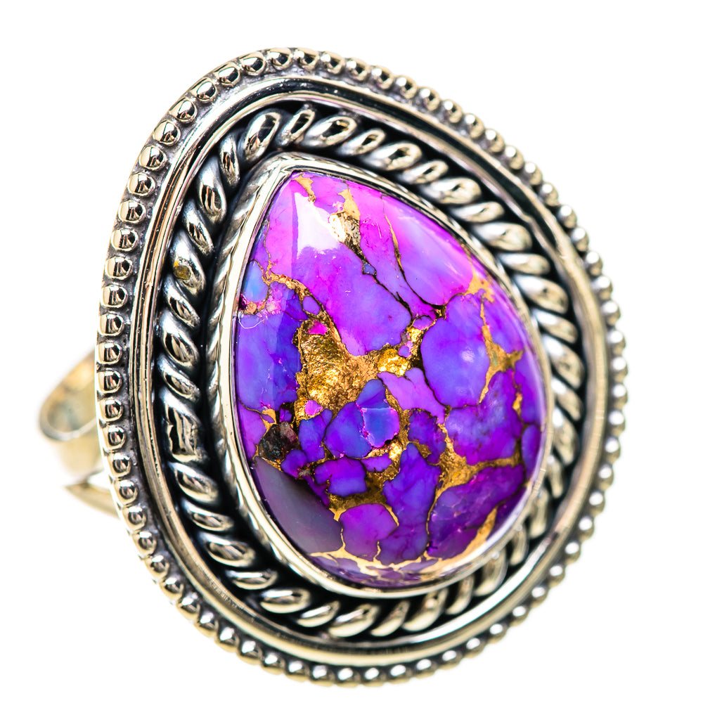Purple Copper Composite Turquoise Rings handcrafted by Ana Silver Co - RING133874 - Photo 2